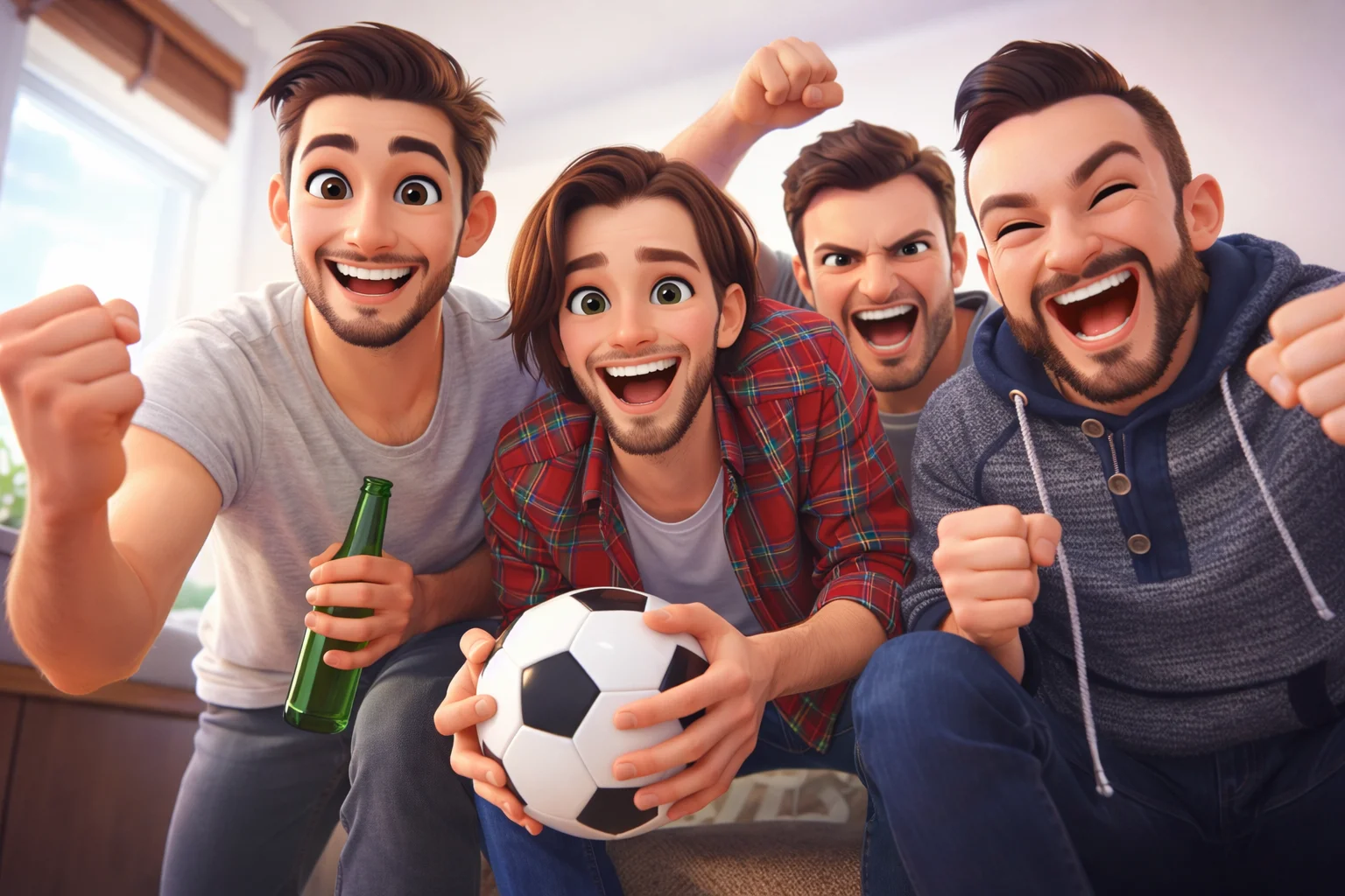 Amigos siguiendo la porra del Mundial 2026